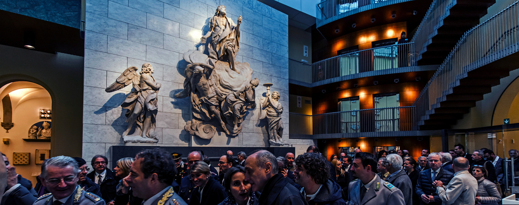 Architectural lighting highlighting sculpture and interior surfaces at the Museum of the Cathedral in Florence